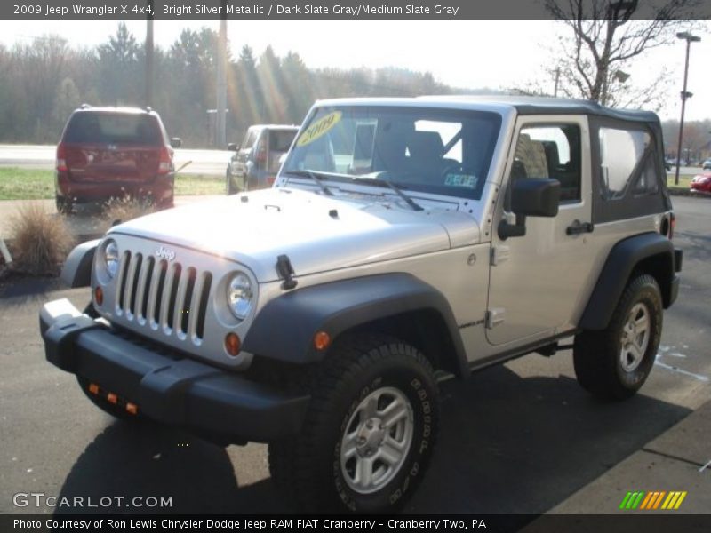 Bright Silver Metallic / Dark Slate Gray/Medium Slate Gray 2009 Jeep Wrangler X 4x4