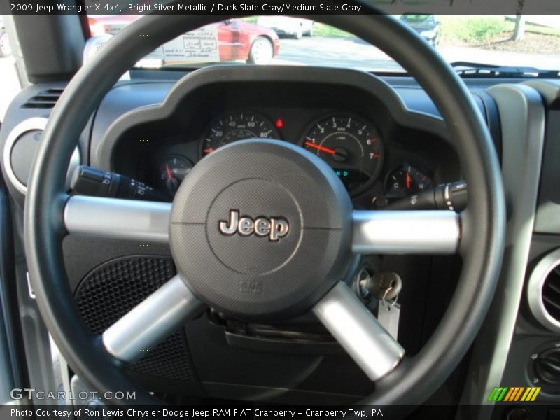 Bright Silver Metallic / Dark Slate Gray/Medium Slate Gray 2009 Jeep Wrangler X 4x4