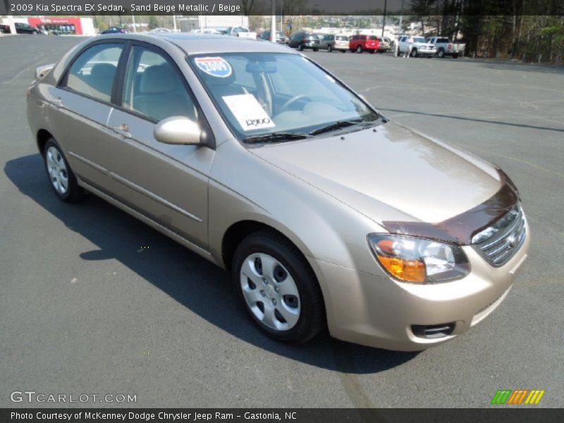 Sand Beige Metallic / Beige 2009 Kia Spectra EX Sedan