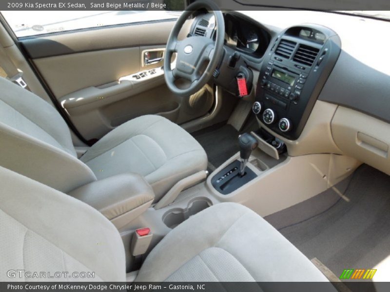 Sand Beige Metallic / Beige 2009 Kia Spectra EX Sedan