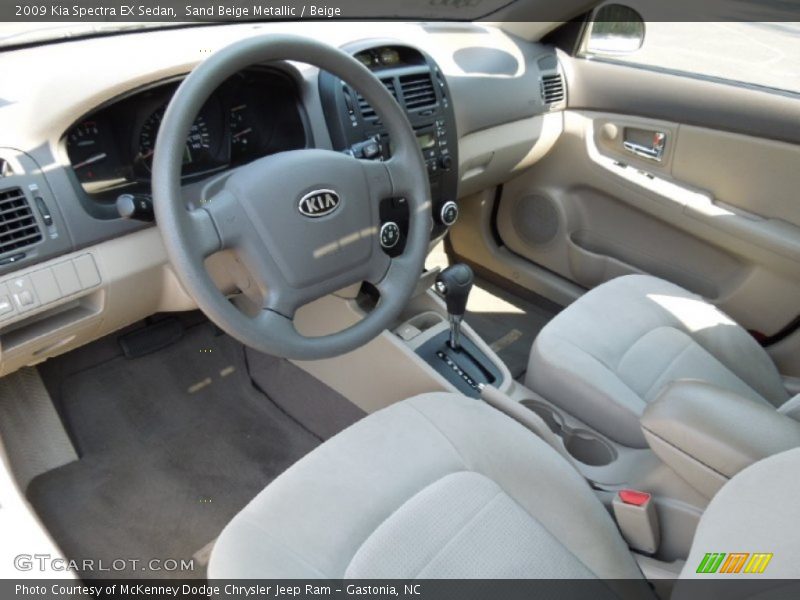 Sand Beige Metallic / Beige 2009 Kia Spectra EX Sedan