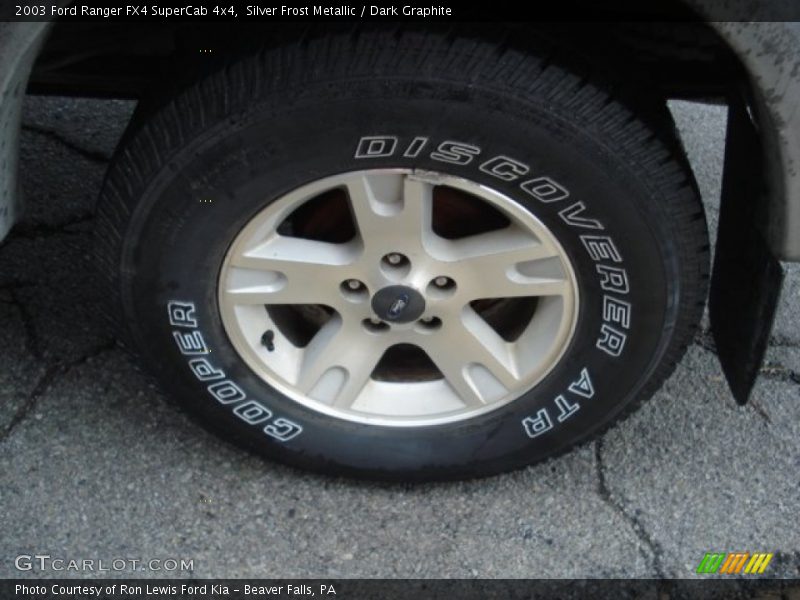 Silver Frost Metallic / Dark Graphite 2003 Ford Ranger FX4 SuperCab 4x4