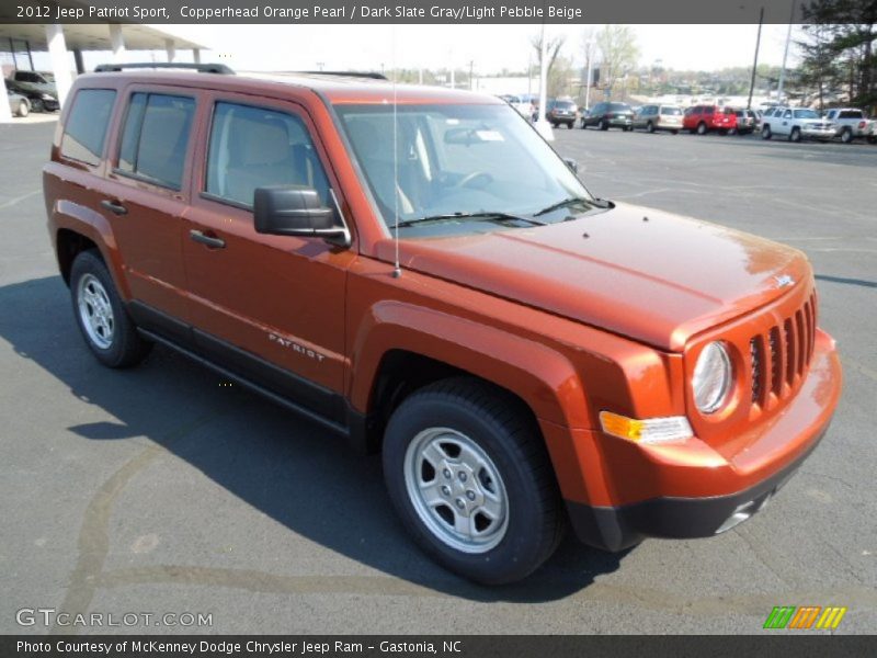 Copperhead Orange Pearl / Dark Slate Gray/Light Pebble Beige 2012 Jeep Patriot Sport
