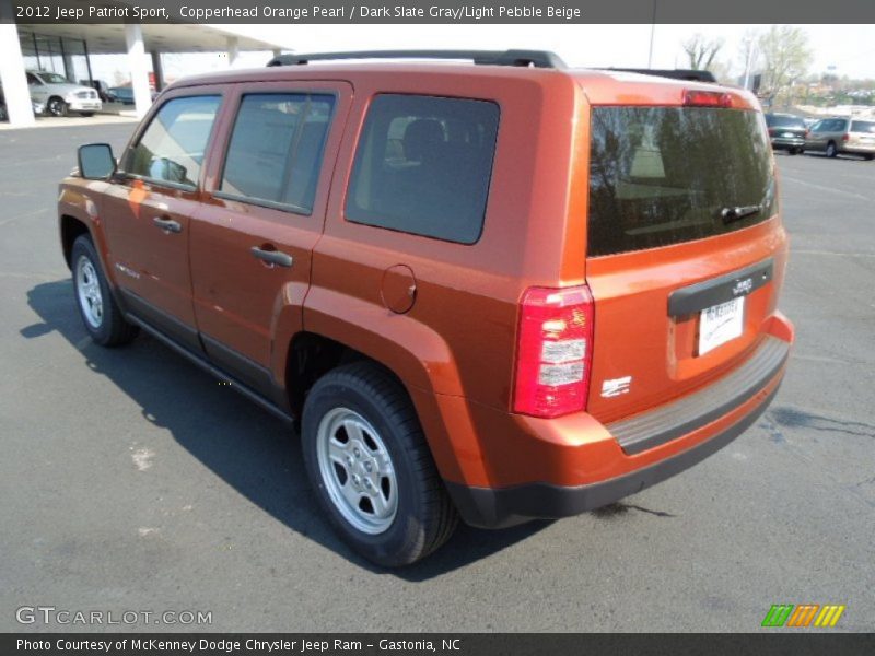 Copperhead Orange Pearl / Dark Slate Gray/Light Pebble Beige 2012 Jeep Patriot Sport