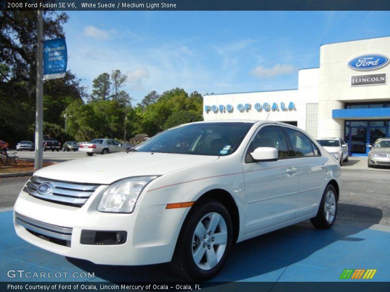 White Suede / Medium Light Stone 2008 Ford Fusion SE V6