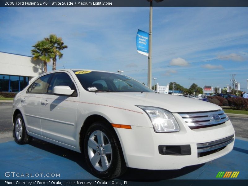 White Suede / Medium Light Stone 2008 Ford Fusion SE V6