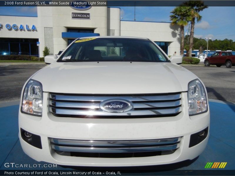 White Suede / Medium Light Stone 2008 Ford Fusion SE V6