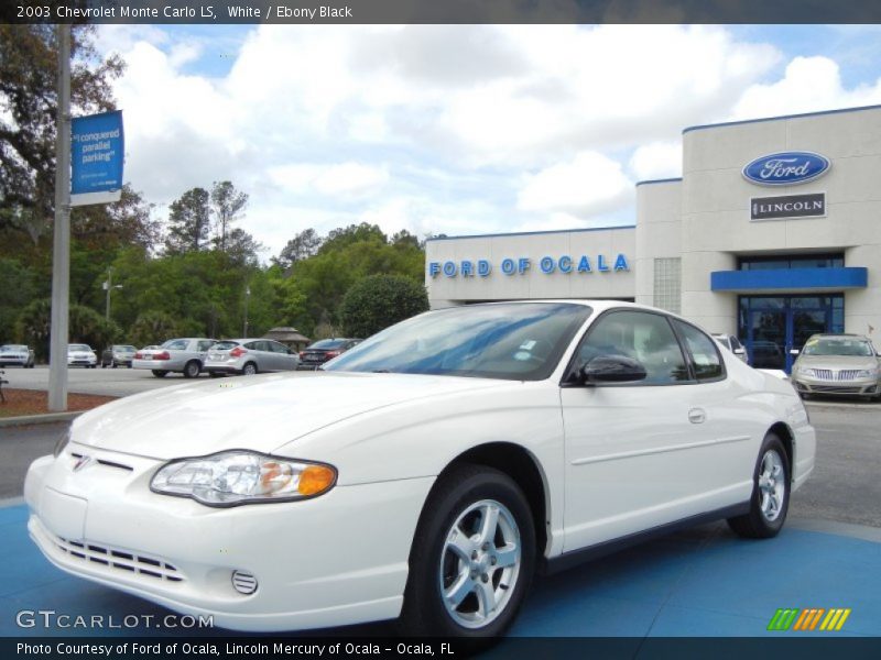 White / Ebony Black 2003 Chevrolet Monte Carlo LS