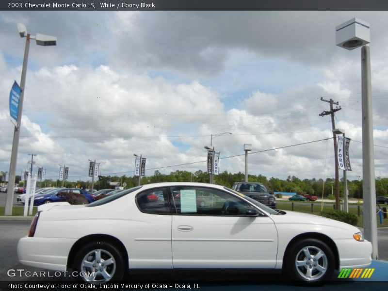 White / Ebony Black 2003 Chevrolet Monte Carlo LS
