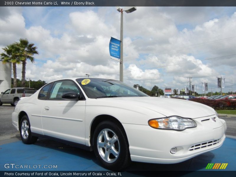 White / Ebony Black 2003 Chevrolet Monte Carlo LS