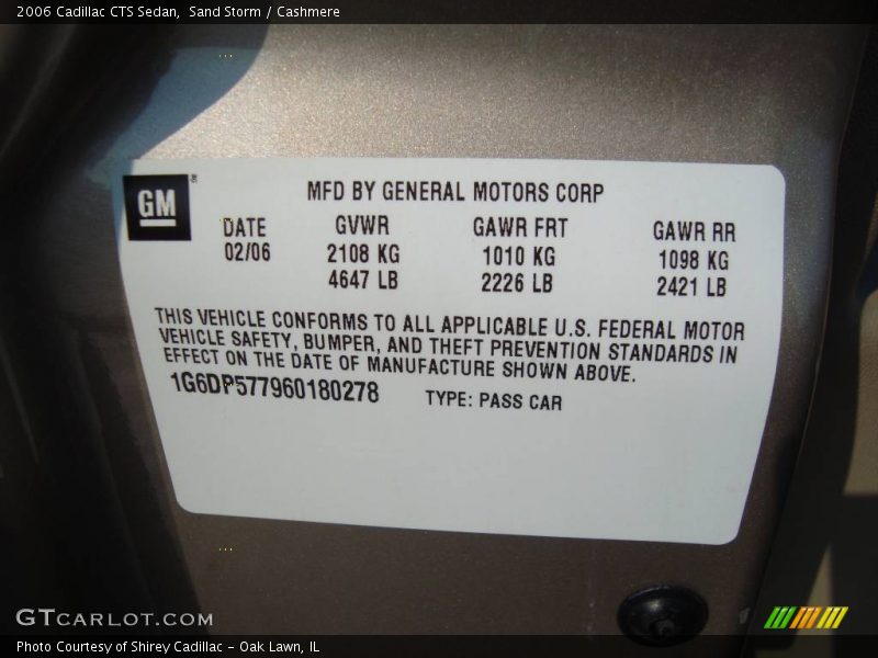 Sand Storm / Cashmere 2006 Cadillac CTS Sedan