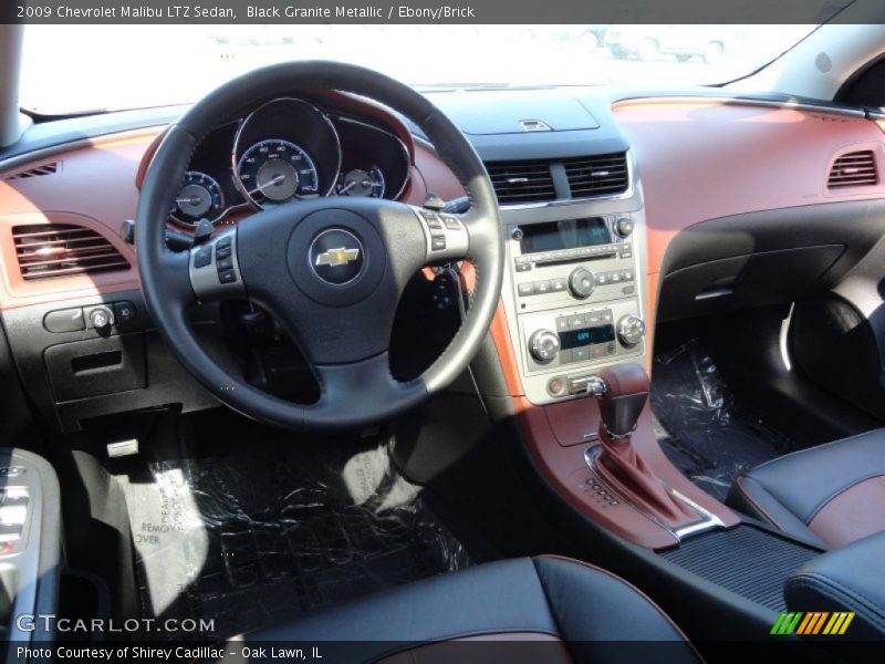 Black Granite Metallic / Ebony/Brick 2009 Chevrolet Malibu LTZ Sedan