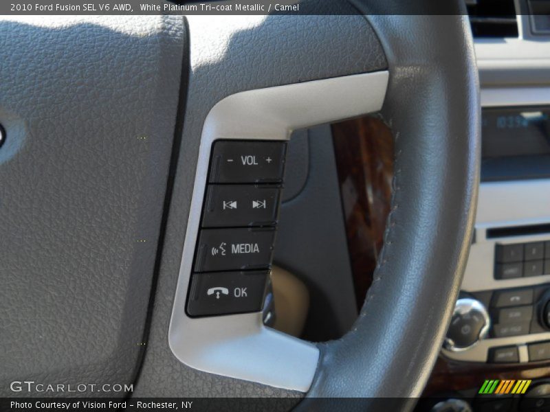 White Platinum Tri-coat Metallic / Camel 2010 Ford Fusion SEL V6 AWD