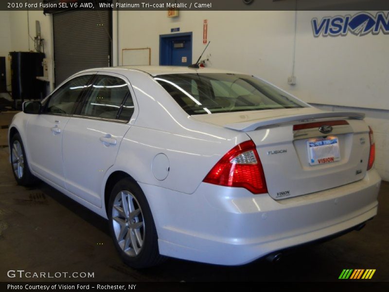 White Platinum Tri-coat Metallic / Camel 2010 Ford Fusion SEL V6 AWD