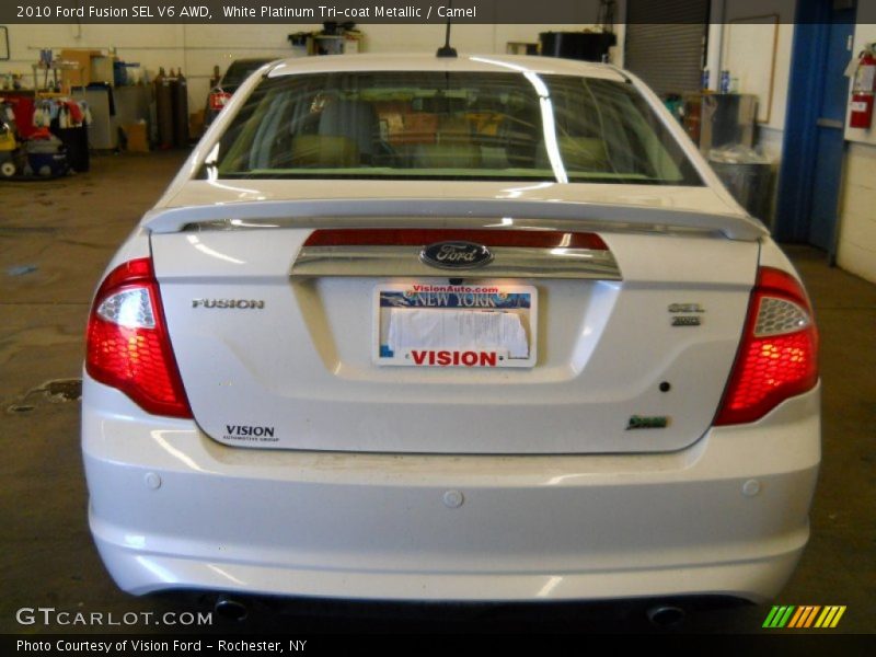 White Platinum Tri-coat Metallic / Camel 2010 Ford Fusion SEL V6 AWD
