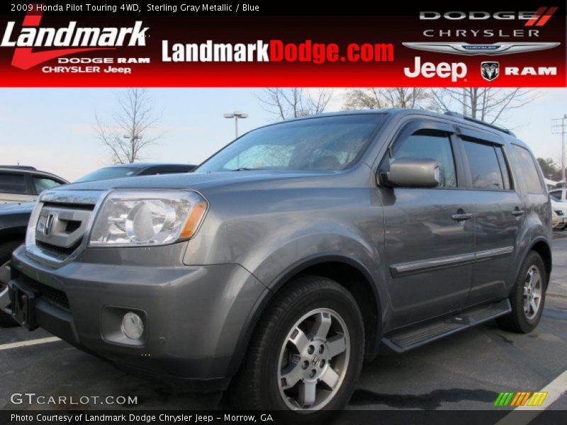 Sterling Gray Metallic / Blue 2009 Honda Pilot Touring 4WD