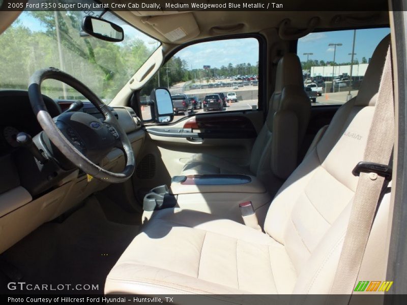 Medium Wedgewood Blue Metallic / Tan 2005 Ford F350 Super Duty Lariat Crew Cab Dually
