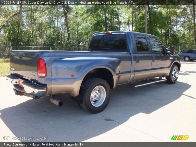Medium Wedgewood Blue Metallic / Tan 2005 Ford F350 Super Duty Lariat Crew Cab Dually
