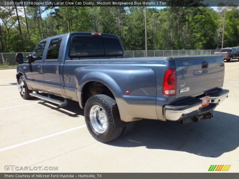 Medium Wedgewood Blue Metallic / Tan 2005 Ford F350 Super Duty Lariat Crew Cab Dually