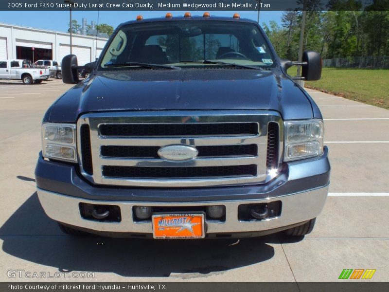 Medium Wedgewood Blue Metallic / Tan 2005 Ford F350 Super Duty Lariat Crew Cab Dually