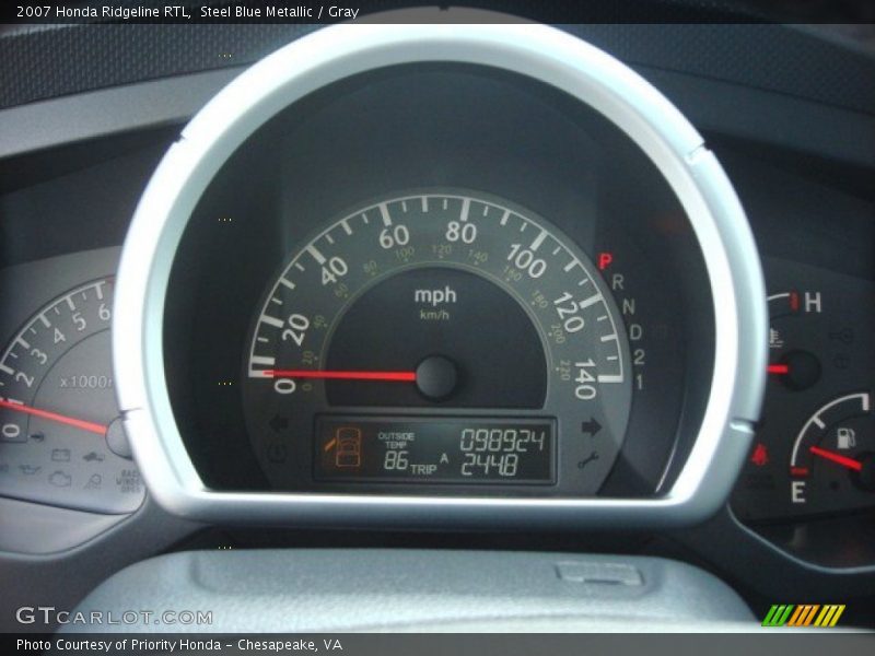 Steel Blue Metallic / Gray 2007 Honda Ridgeline RTL