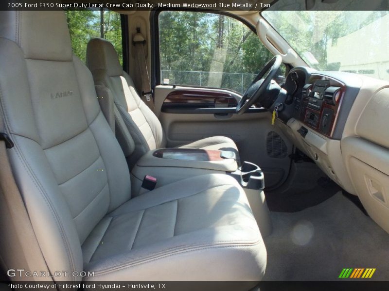 Medium Wedgewood Blue Metallic / Tan 2005 Ford F350 Super Duty Lariat Crew Cab Dually