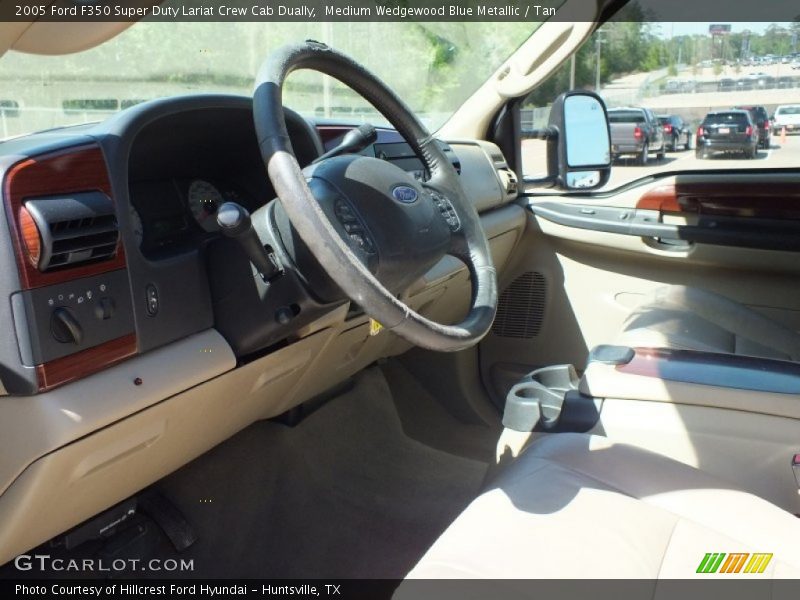 Medium Wedgewood Blue Metallic / Tan 2005 Ford F350 Super Duty Lariat Crew Cab Dually