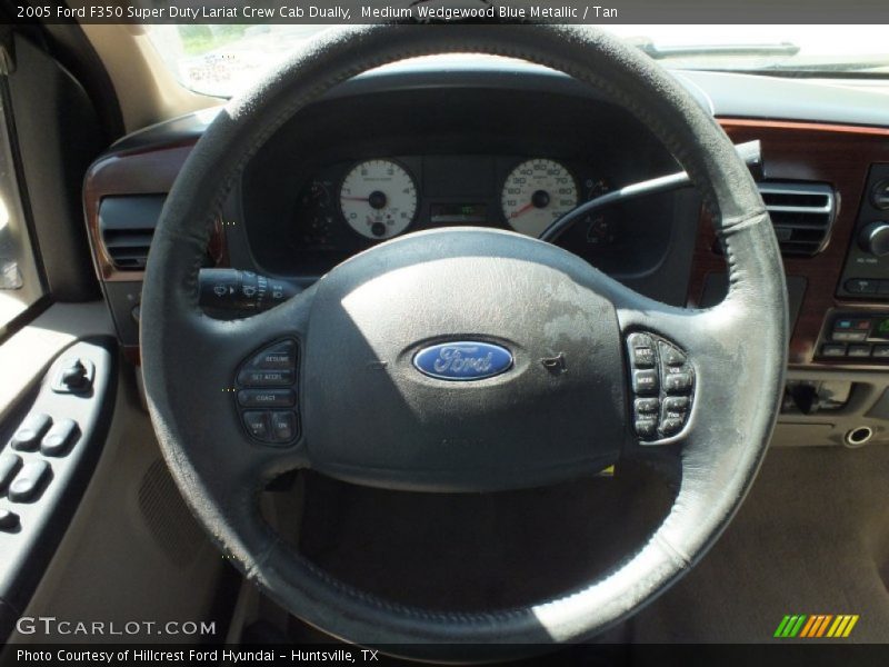 Medium Wedgewood Blue Metallic / Tan 2005 Ford F350 Super Duty Lariat Crew Cab Dually