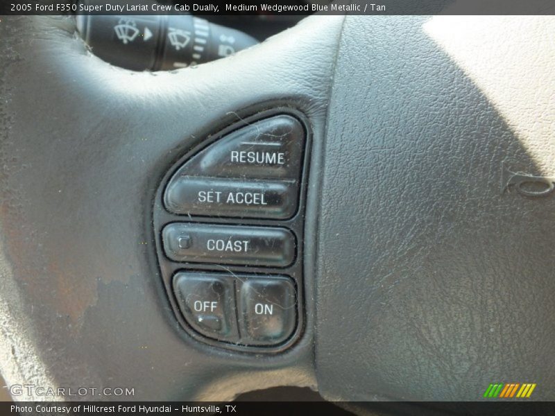 Medium Wedgewood Blue Metallic / Tan 2005 Ford F350 Super Duty Lariat Crew Cab Dually