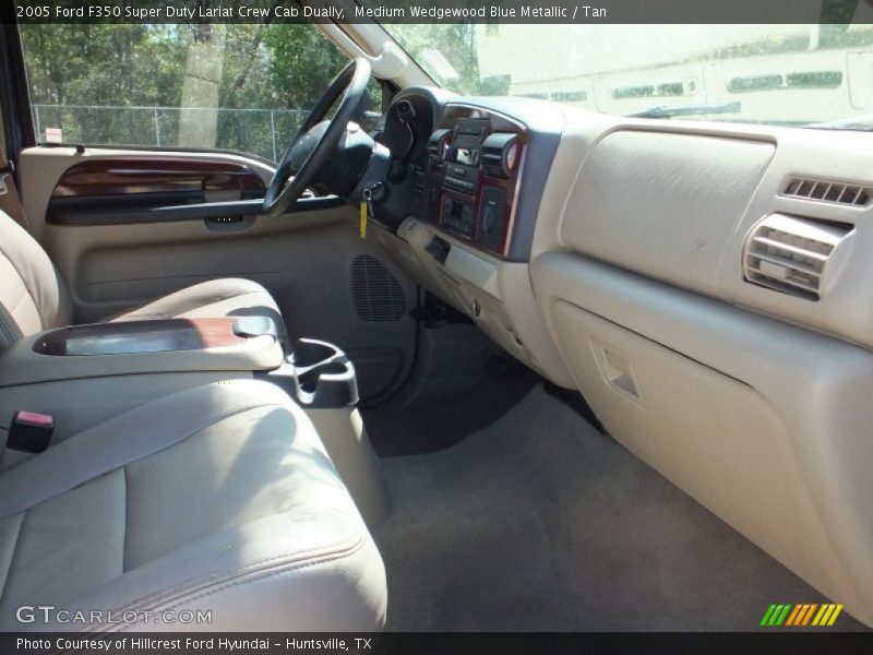 Medium Wedgewood Blue Metallic / Tan 2005 Ford F350 Super Duty Lariat Crew Cab Dually