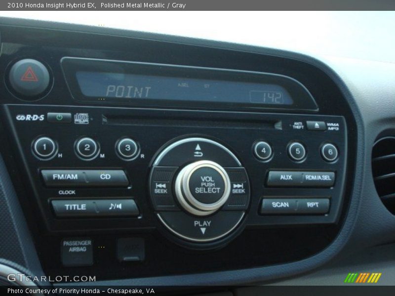 Controls of 2010 Insight Hybrid EX