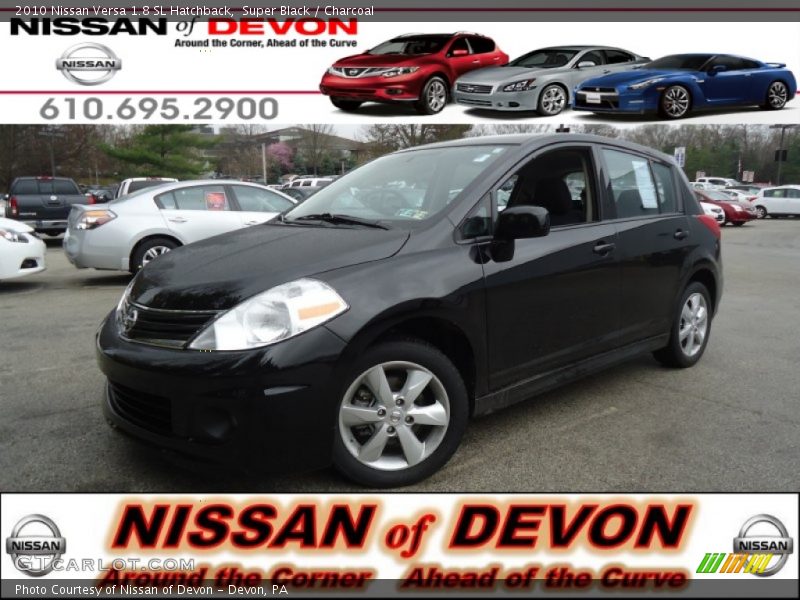 Super Black / Charcoal 2010 Nissan Versa 1.8 SL Hatchback
