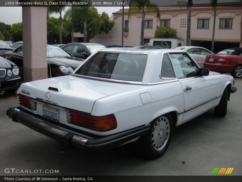 Arctic White / Grey 1989 Mercedes-Benz SL Class 560 SL Roadster