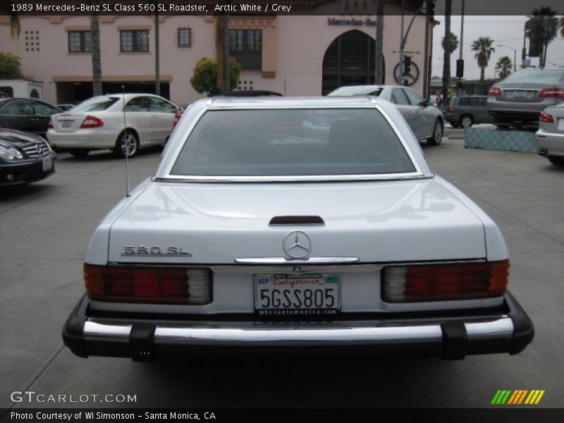 Arctic White / Grey 1989 Mercedes-Benz SL Class 560 SL Roadster