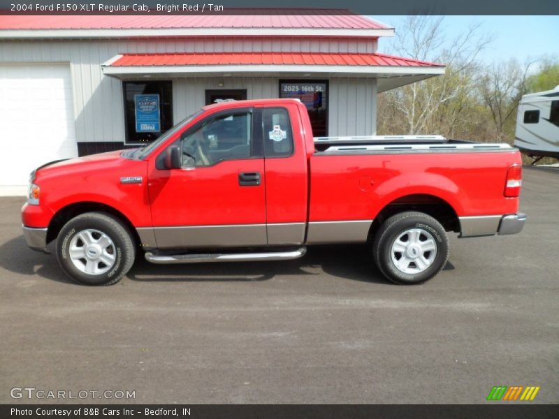 Bright Red / Tan 2004 Ford F150 XLT Regular Cab
