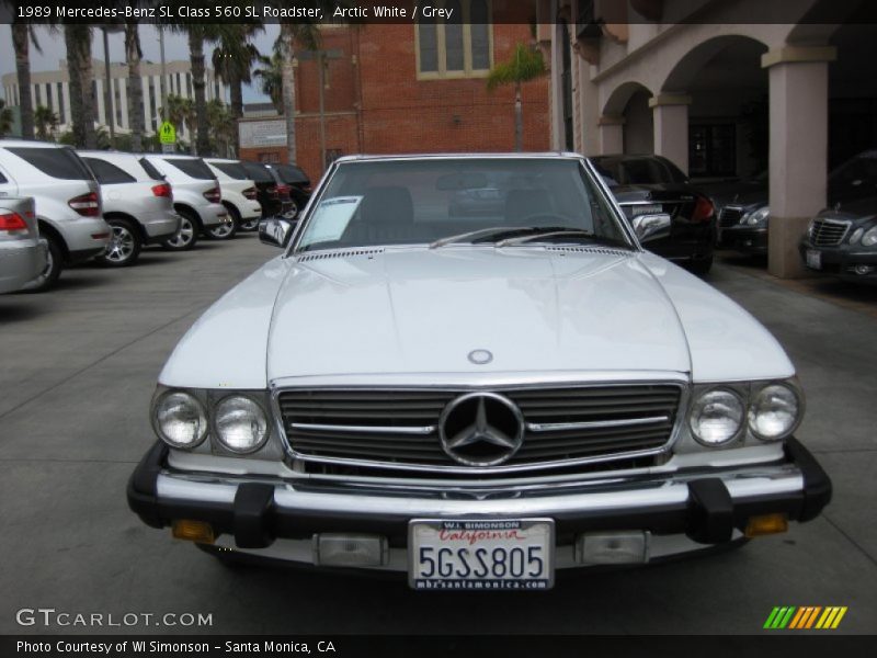 Arctic White / Grey 1989 Mercedes-Benz SL Class 560 SL Roadster