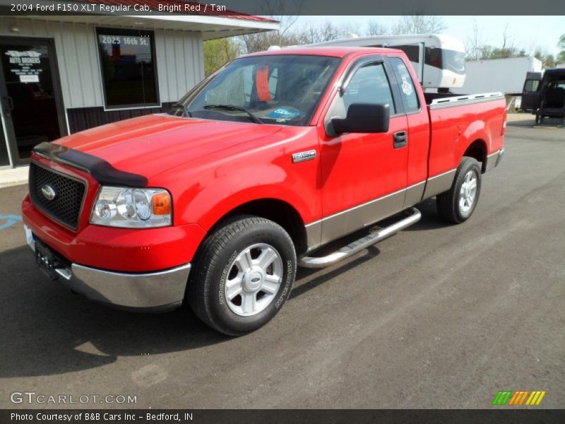 Bright Red / Tan 2004 Ford F150 XLT Regular Cab
