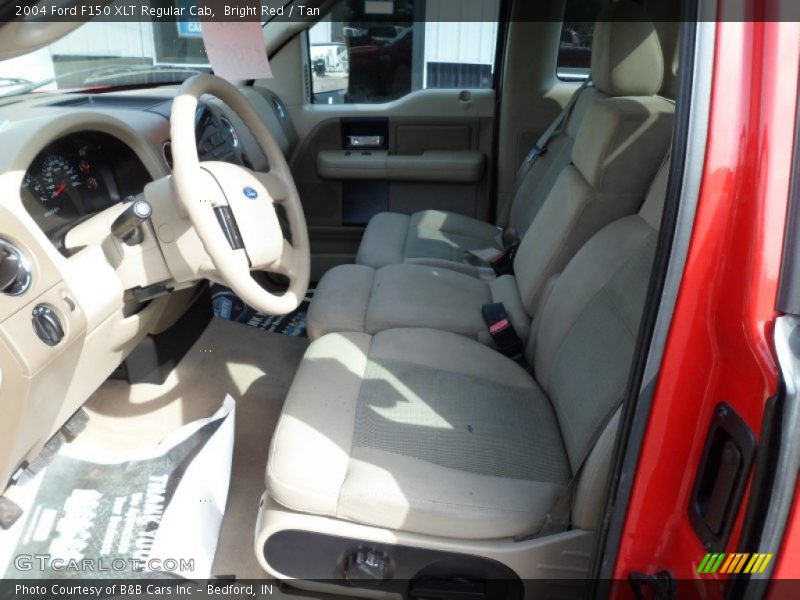 Bright Red / Tan 2004 Ford F150 XLT Regular Cab