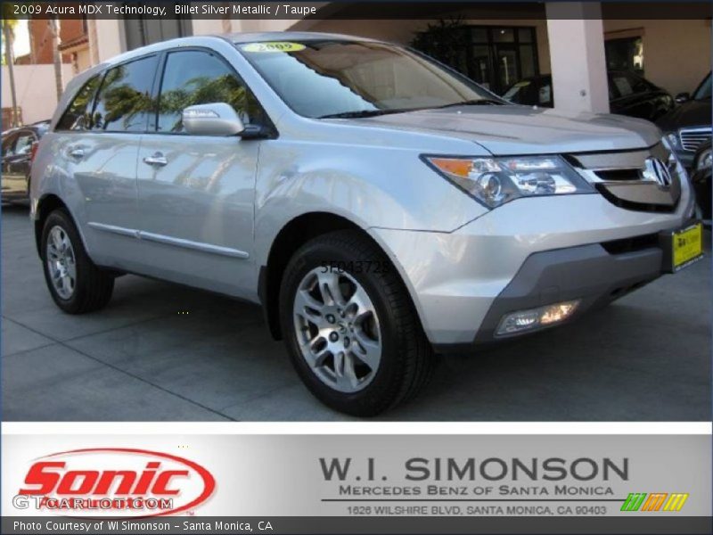 Billet Silver Metallic / Taupe 2009 Acura MDX Technology