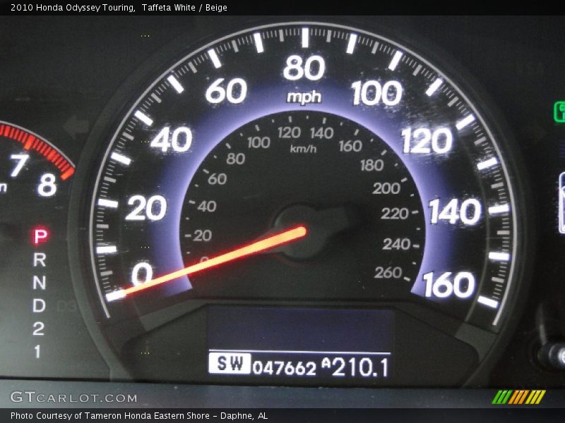 Taffeta White / Beige 2010 Honda Odyssey Touring