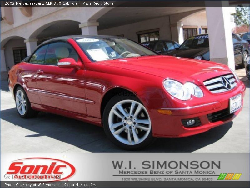 Mars Red / Stone 2009 Mercedes-Benz CLK 350 Cabriolet