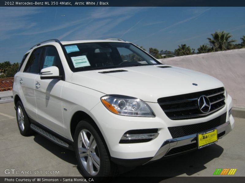 Arctic White / Black 2012 Mercedes-Benz ML 350 4Matic