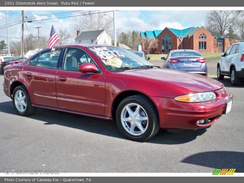 Ruby Red / Pewter 2001 Oldsmobile Alero Sedan