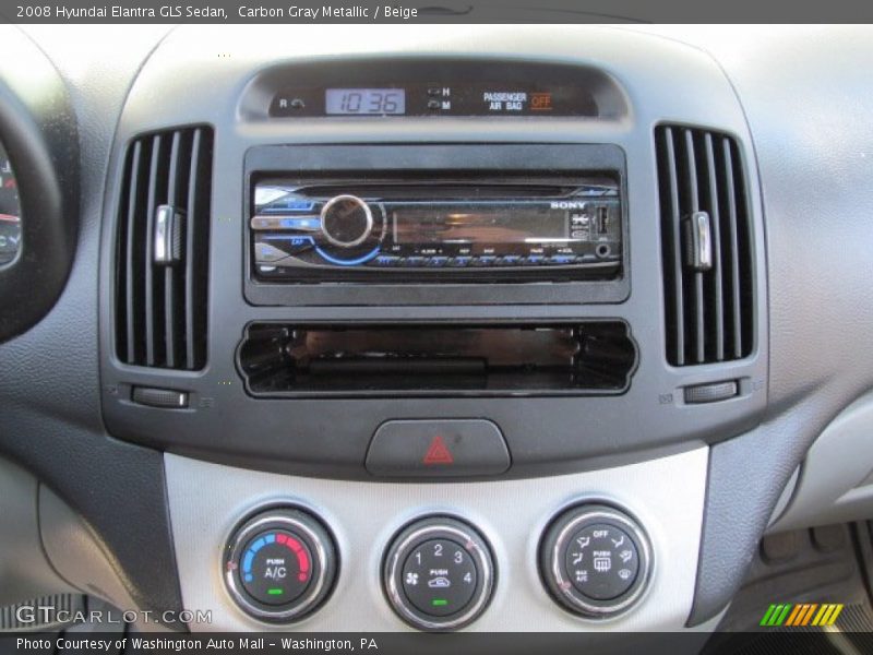 Carbon Gray Metallic / Beige 2008 Hyundai Elantra GLS Sedan