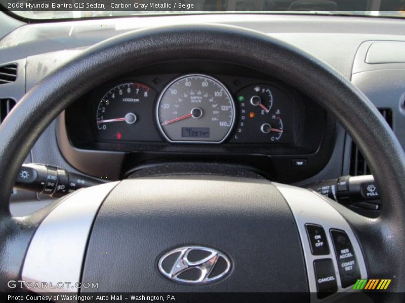 Carbon Gray Metallic / Beige 2008 Hyundai Elantra GLS Sedan