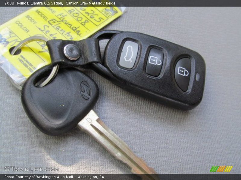Carbon Gray Metallic / Beige 2008 Hyundai Elantra GLS Sedan