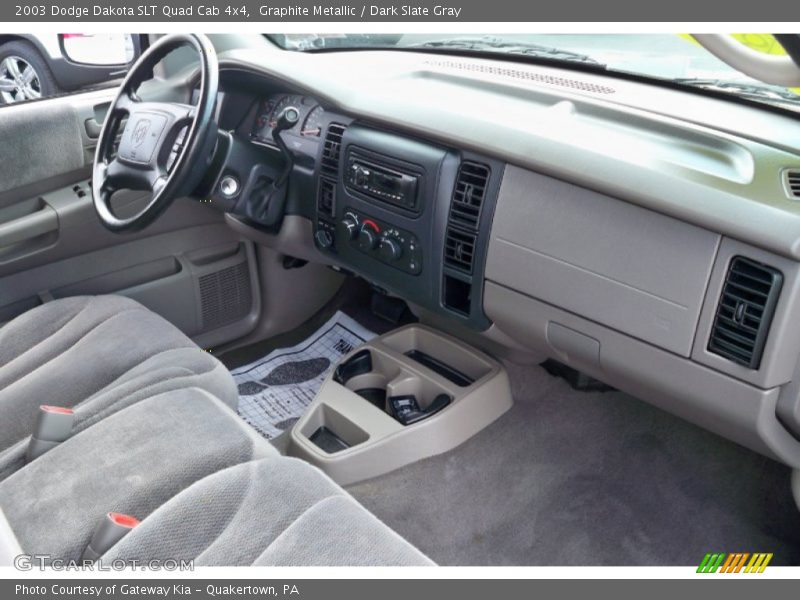Graphite Metallic / Dark Slate Gray 2003 Dodge Dakota SLT Quad Cab 4x4