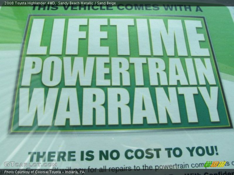 Sandy Beach Metallic / Sand Beige 2008 Toyota Highlander 4WD