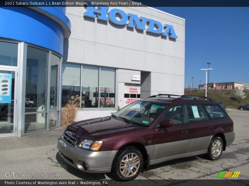 Winestone Red Pearl / Beige 2001 Subaru Outback L.L.Bean Edition Wagon