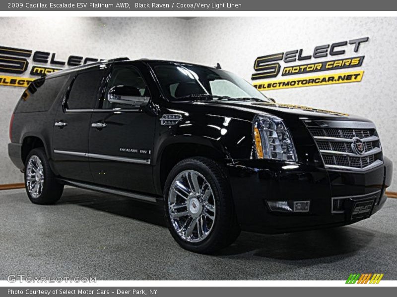 Black Raven / Cocoa/Very Light Linen 2009 Cadillac Escalade ESV Platinum AWD